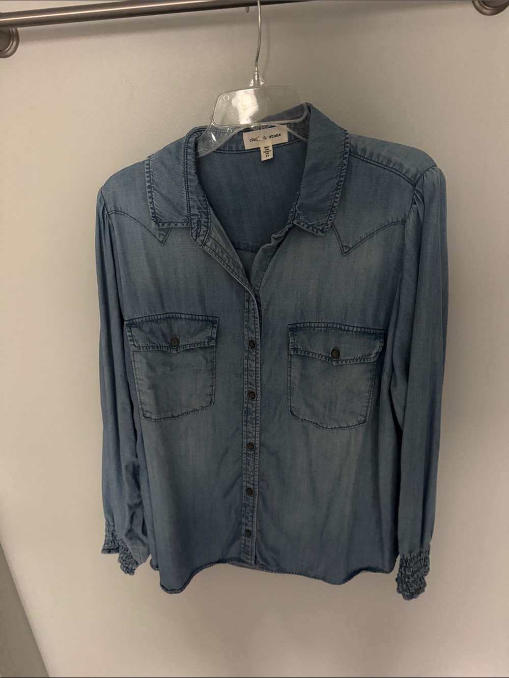 Cloth & Stone Light Blue Denim Button-Front Shirt